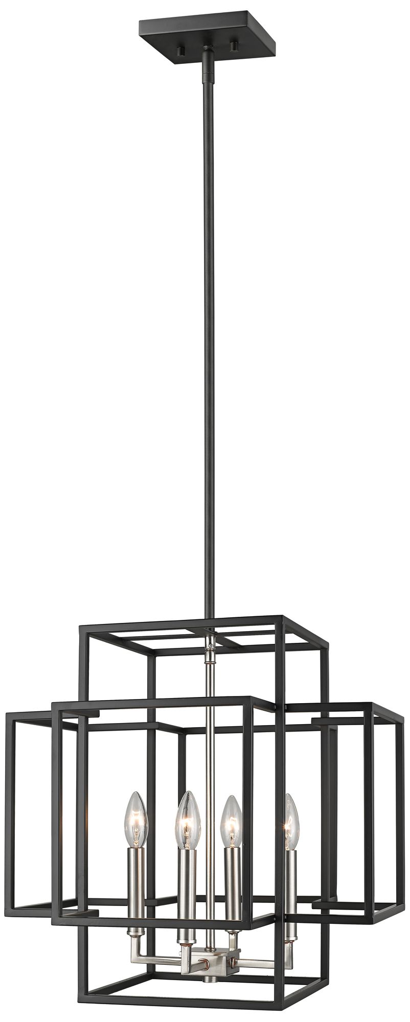 Titania 18" Wide Black and Brushed Nickel 4-Light Pendant