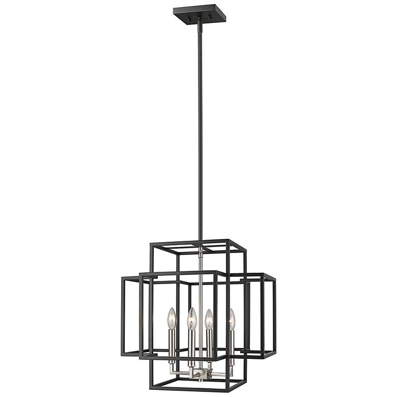 Image 1 Titania 18" Wide Black and Brushed Nickel 4-Light Pendant
