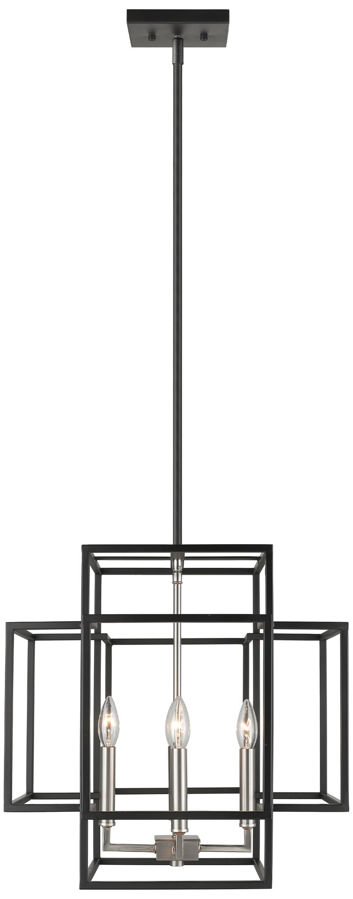 Image 3 Titania 18" Wide Black and Brushed Nickel 4-Light Pendant more views