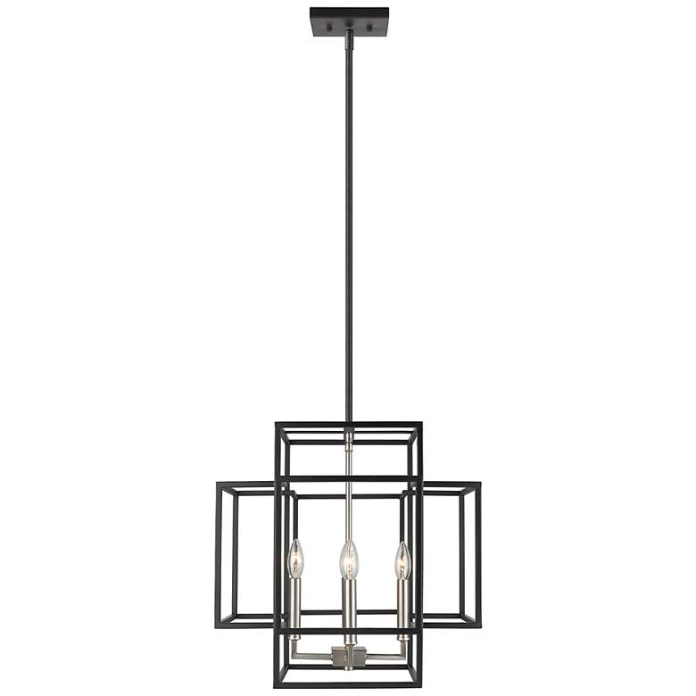 Image 3 Titania 18" Wide Black and Brushed Nickel 4-Light Pendant more views