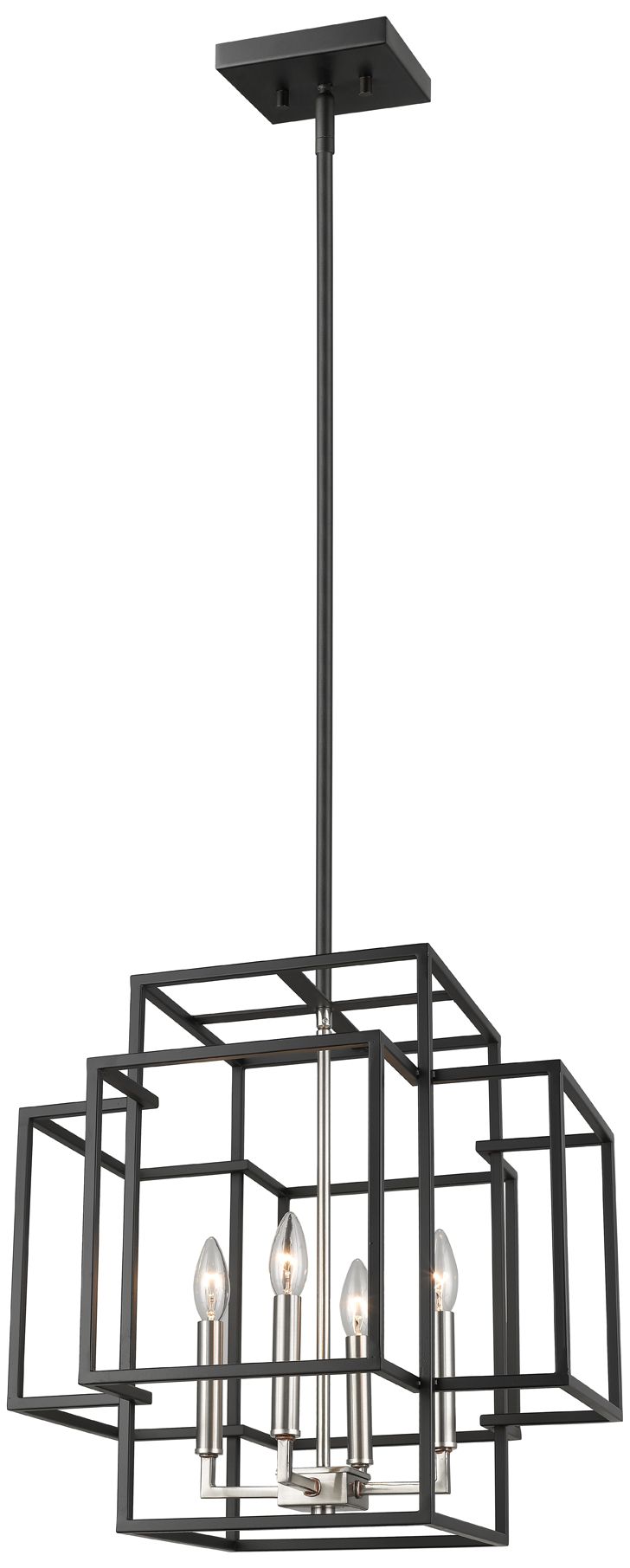 Image 4 Titania 18" Wide Black and Brushed Nickel 4-Light Pendant more views