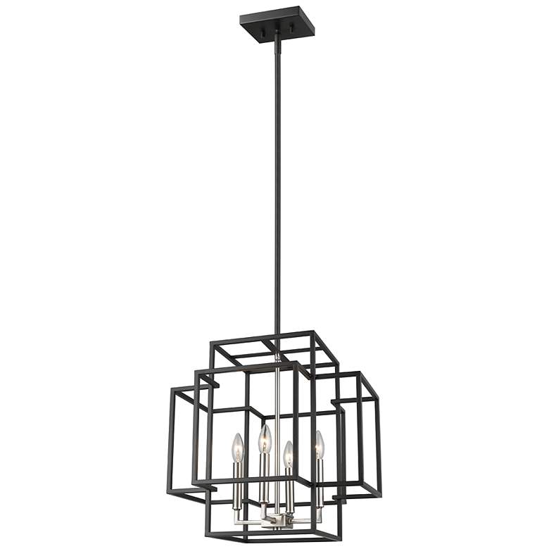 Image 4 Titania 18" Wide Black and Brushed Nickel 4-Light Pendant more views