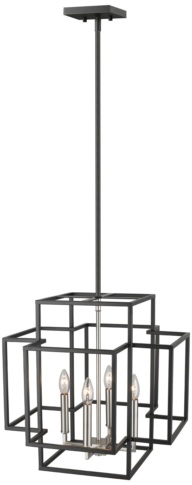 Image 5 Titania 18" Wide Black and Brushed Nickel 4-Light Pendant more views