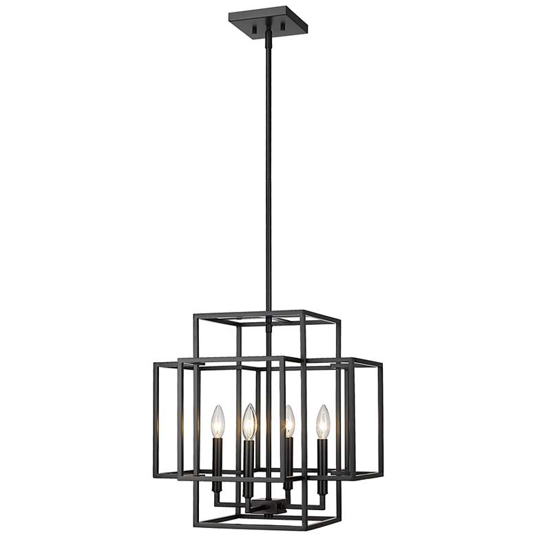 Image 2 Titania 18" Wide Matte Black 4-Light Pendant