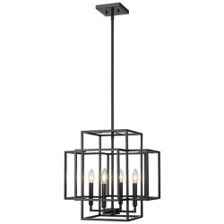 Titania 18" Wide Matte Black 4-Light Pendant