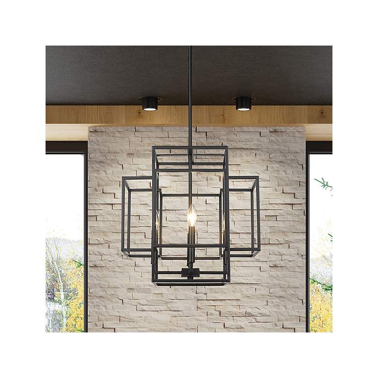 Image 1 Titania 18" Wide Matte Black 4-Light Pendant