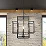 1_Titania 18" Wide Matte Black 4-Light Pendant