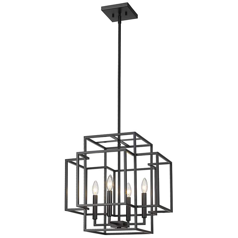 Image 6 Titania 18" Wide Matte Black 4-Light Pendant more views