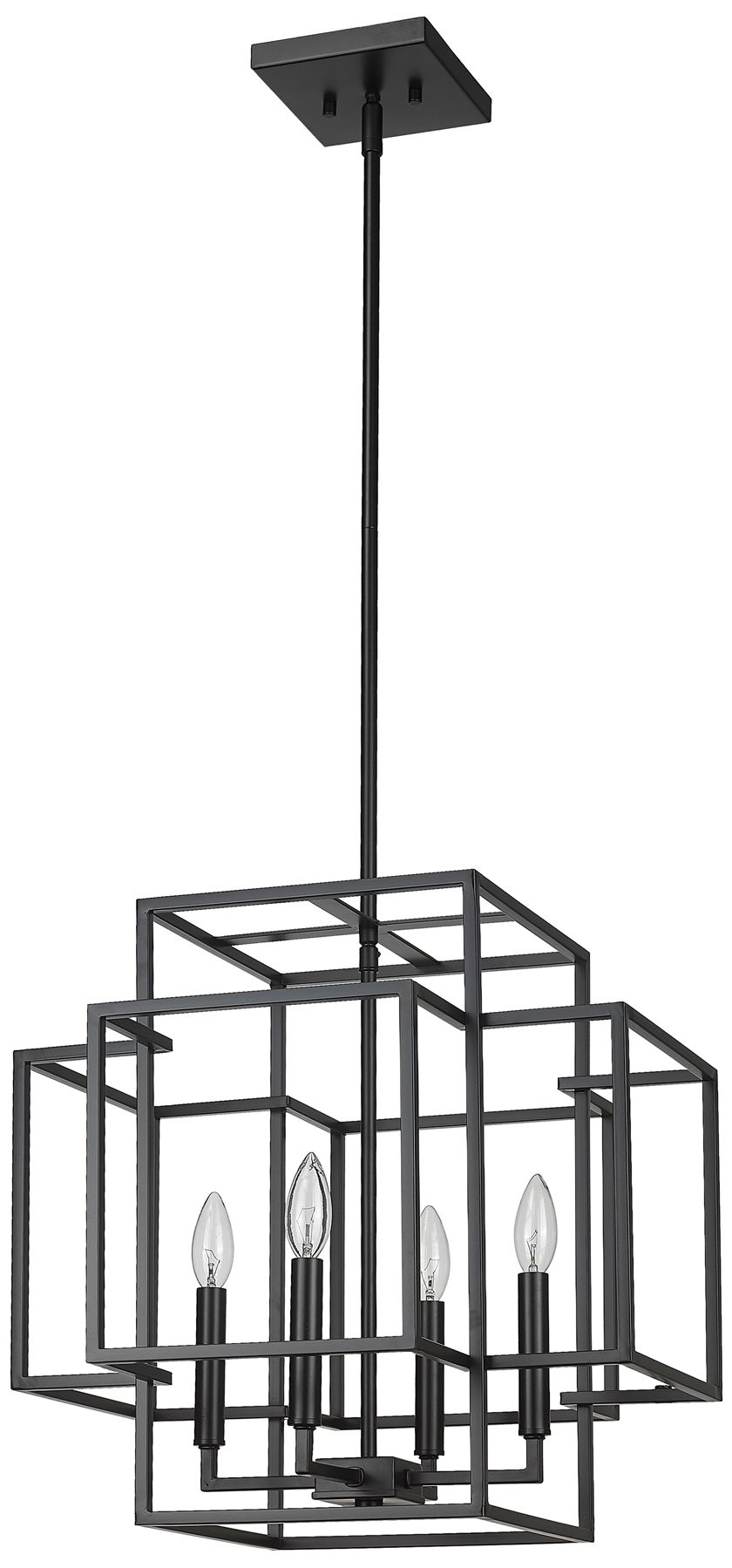Titania 18" Wide Matte Black 4-Light Pendant