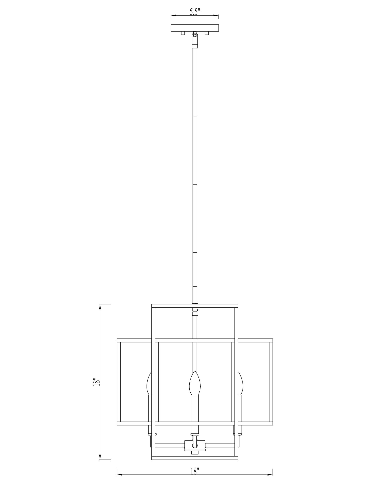 Titania 18" Wide Matte Black 4-Light Pendant