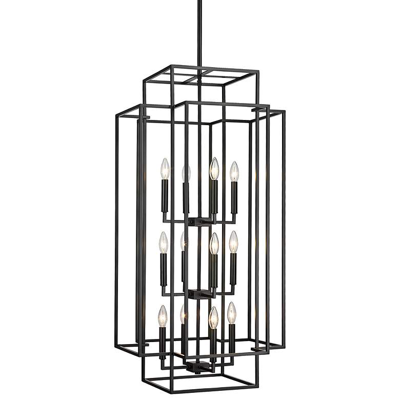 Image 3 Titania 20" Wide Matte Black 12-Light Geometric Pendant
