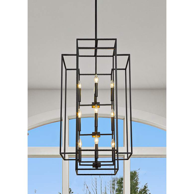 Image 2 Titania 20" Wide Matte Black 12-Light Geometric Pendant