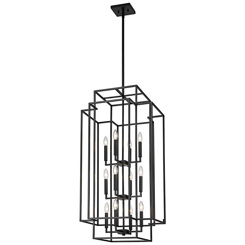 Image 6 Titania 20" Wide Matte Black 12-Light Geometric Pendant more views
