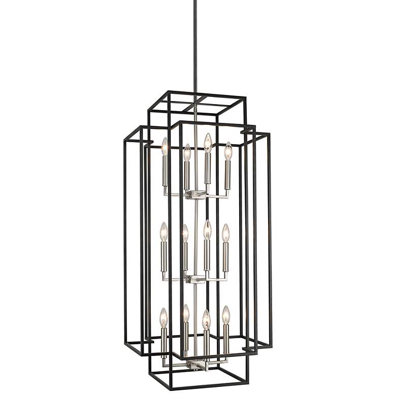 Image 2 Titania 20"W Black And Brushed Nickel 12-Light Chandelier