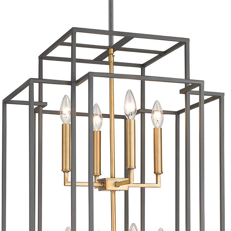 Image 2 Titania 20"W Bronze Olde Brass 12-Light Geometric Pendant more views