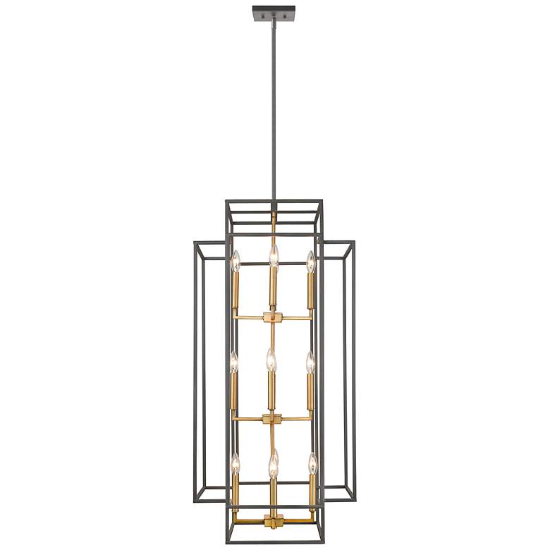 Image 3 Titania 20"W Bronze Olde Brass 12-Light Geometric Pendant more views