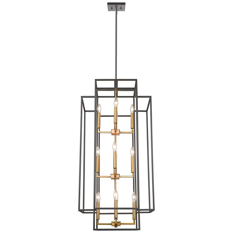 Image 4 Titania 20"W Bronze Olde Brass 12-Light Geometric Pendant more views