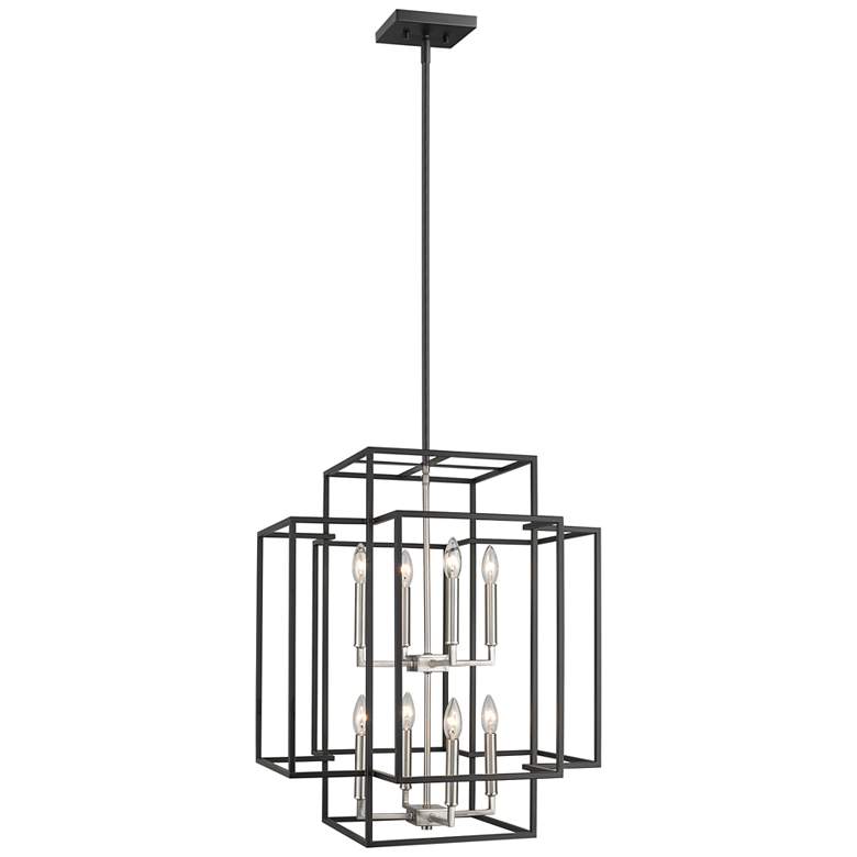 Image 2 Titania 22" Wide Black and Brushed Nickel 8-Light Pendant