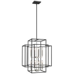 Titania 22&quot; Wide Black and Brushed Nickel 8-Light Pendant