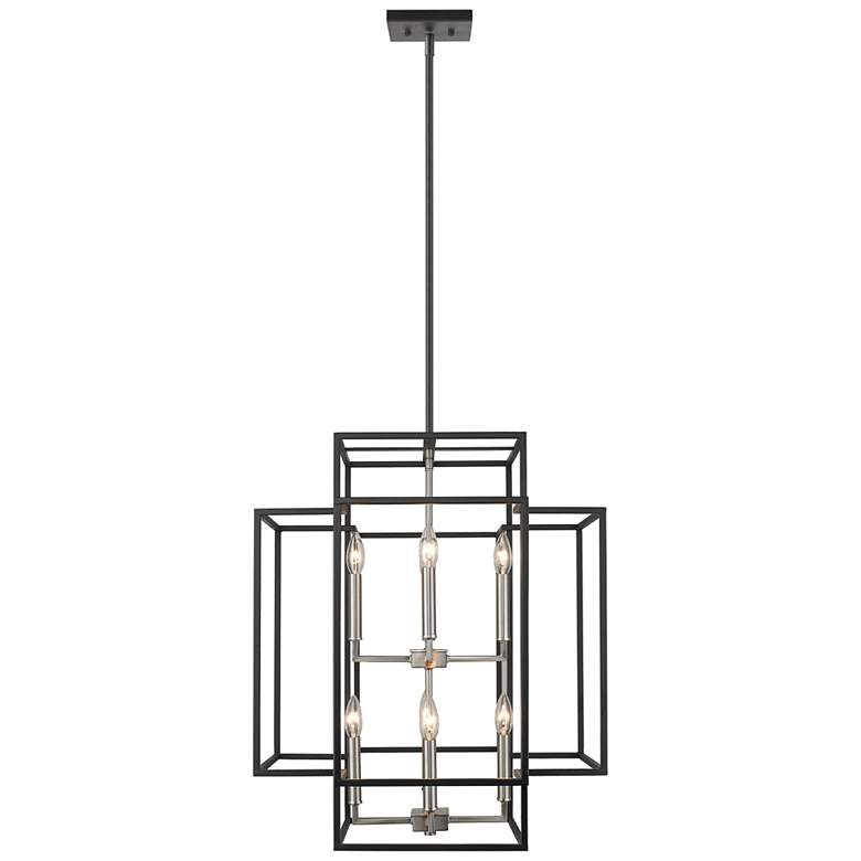 Image 5 Titania 22 inch Wide Black and Brushed Nickel 8-Light Pendant more views