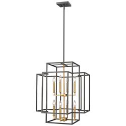 Titania 22" Wide Bronze and Olde Brass 8-Light Chandelier