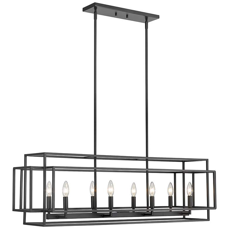 Image 3 Titania 44" Wide Matte Black 8-Light Linear Pendant