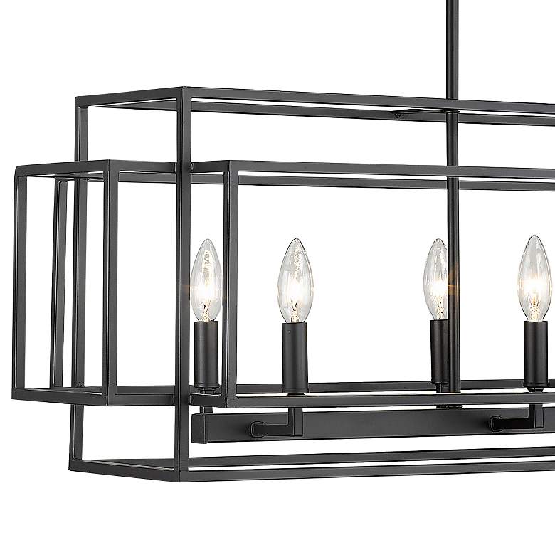 Image 4 Titania 44" Wide Matte Black 8-Light Linear Pendant more views