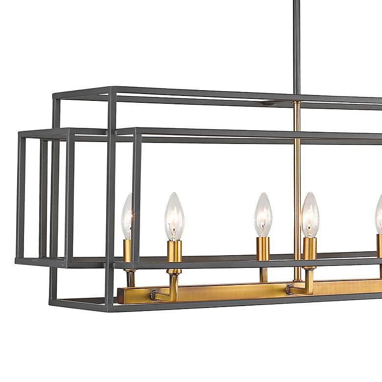 Image 4 Titania 54" Wide Bronze and Brass 10-Light Island Chandelier more views