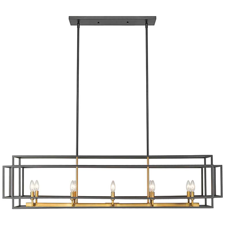 Image 5 Titania 54" Wide Bronze and Brass 10-Light Island Chandelier more views