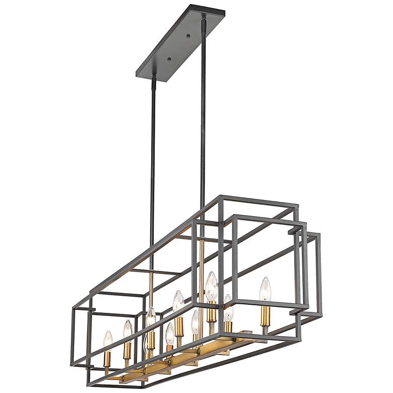 Image 7 Titania 54" Wide Bronze and Brass 10-Light Island Chandelier more views