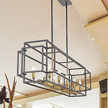 Titania 54" Wide Bronze and Brass 10-Light Island Chandelier