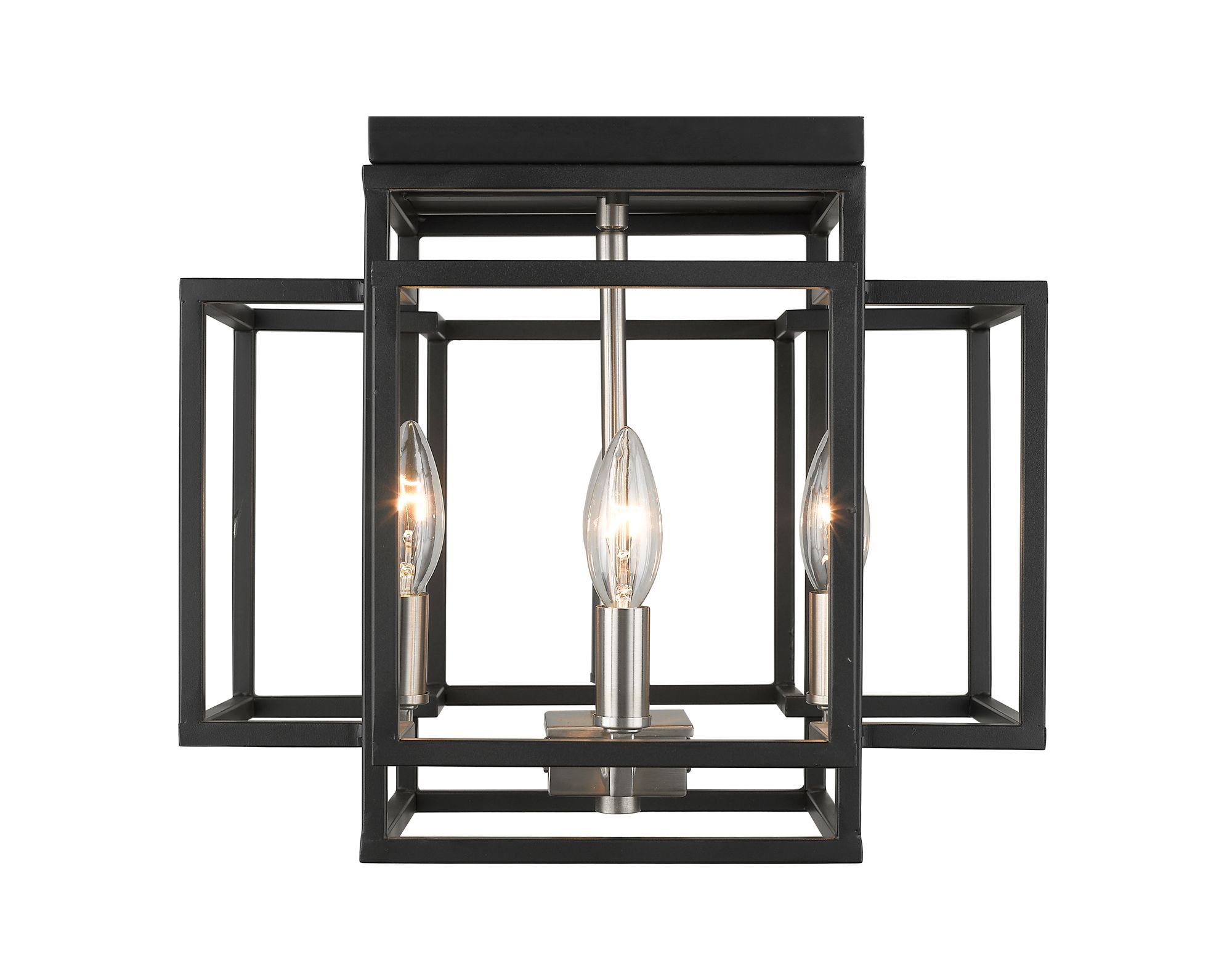 Image 2 Titania by Z-Lite Black + Brushed Nickel 14 inch 4 Light Flush Mount more views