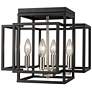 1_Titania by Z-Lite Black + Brushed Nickel 4 Light Flush Mount