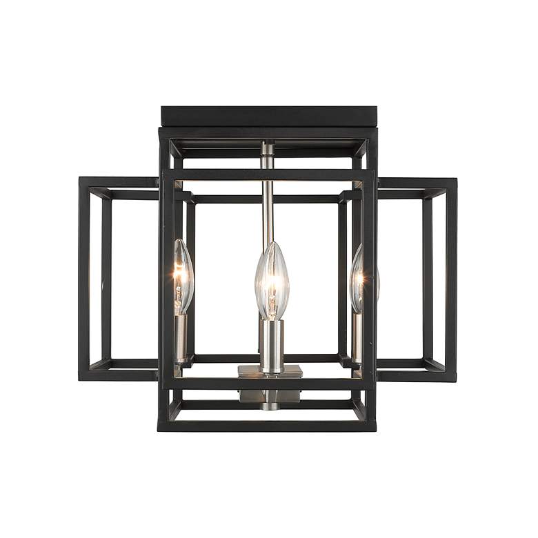 Image 2 Titania by Z-Lite Black + Brushed Nickel 4 Light Flush Mount more views