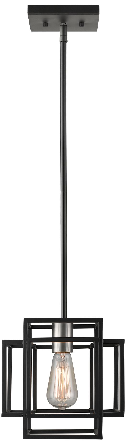 Image 2 Titania by Z-Lite Black + Brushed Nickel 8.5 inch 1 Light Mini Pendant more views