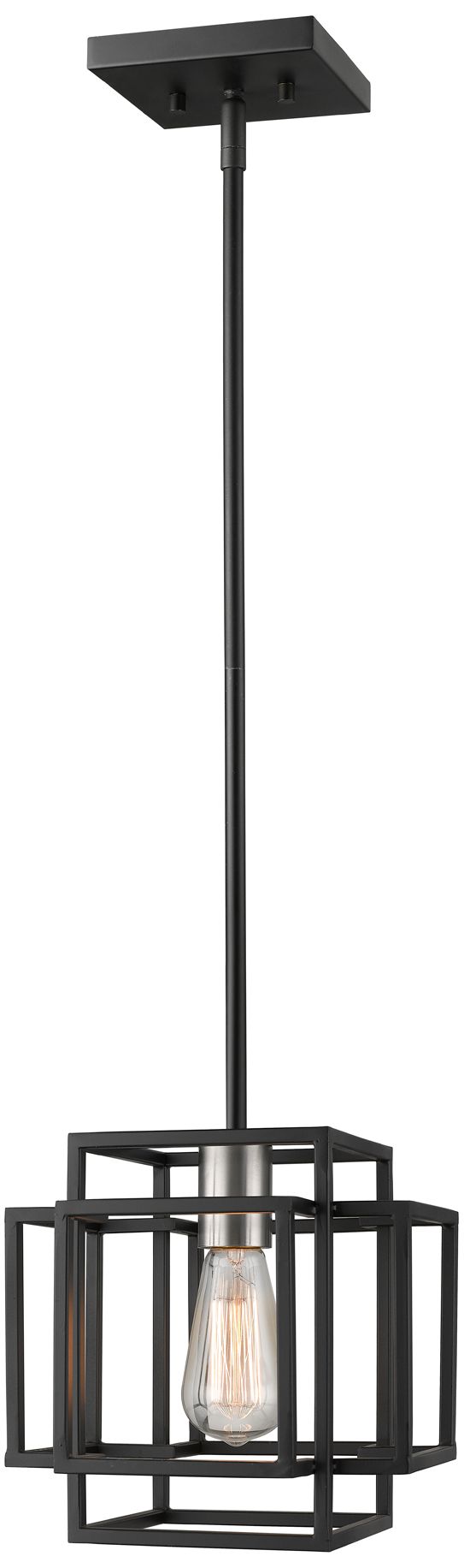 Image 3 Titania by Z-Lite Black + Brushed Nickel 8.5 inch 1 Light Mini Pendant more views