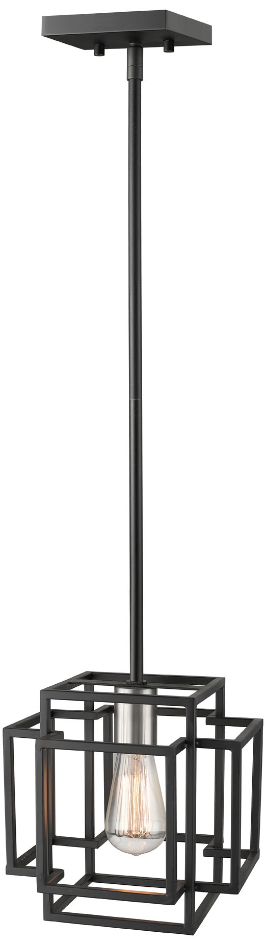 Image 4 Titania by Z-Lite Black + Brushed Nickel 8.5 inch 1 Light Mini Pendant more views