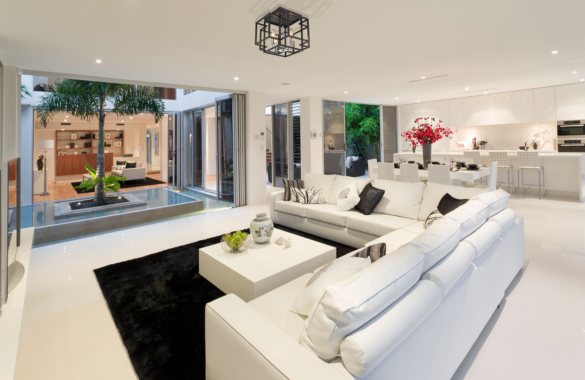 Image 3 Titania by Z-Lite Black + Chrome 14 inch 4 Light Flush Mount more views