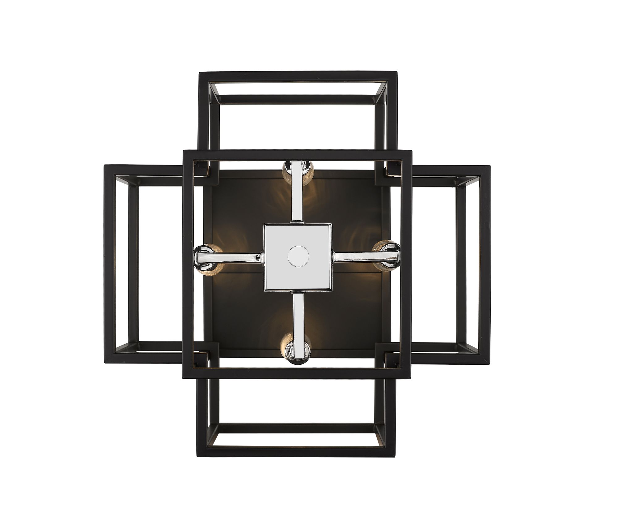 Image 5 Titania by Z-Lite Black + Chrome 14 inch 4 Light Flush Mount more views