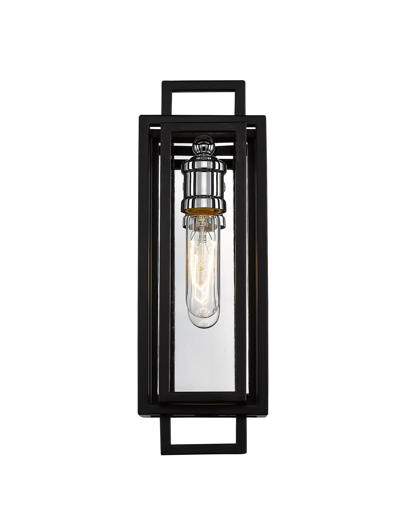Image 5 Titania by Z-Lite Black + Chrome 4.75 inch 1 Light Wall Sconce more views