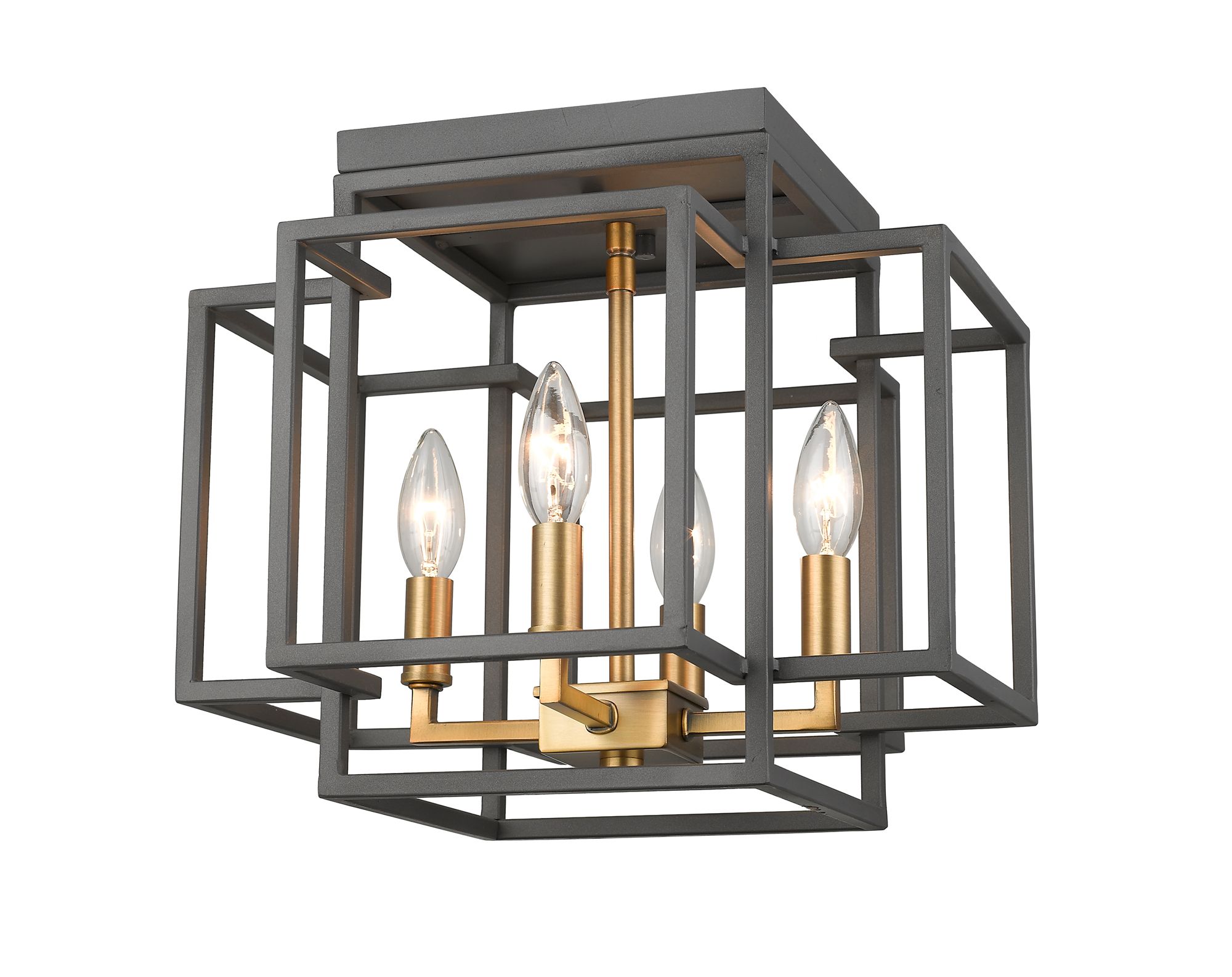 Image 4 Titania by Z-Lite Bronze + Olde Brass 14 inch 4 Light Flush Mount more views