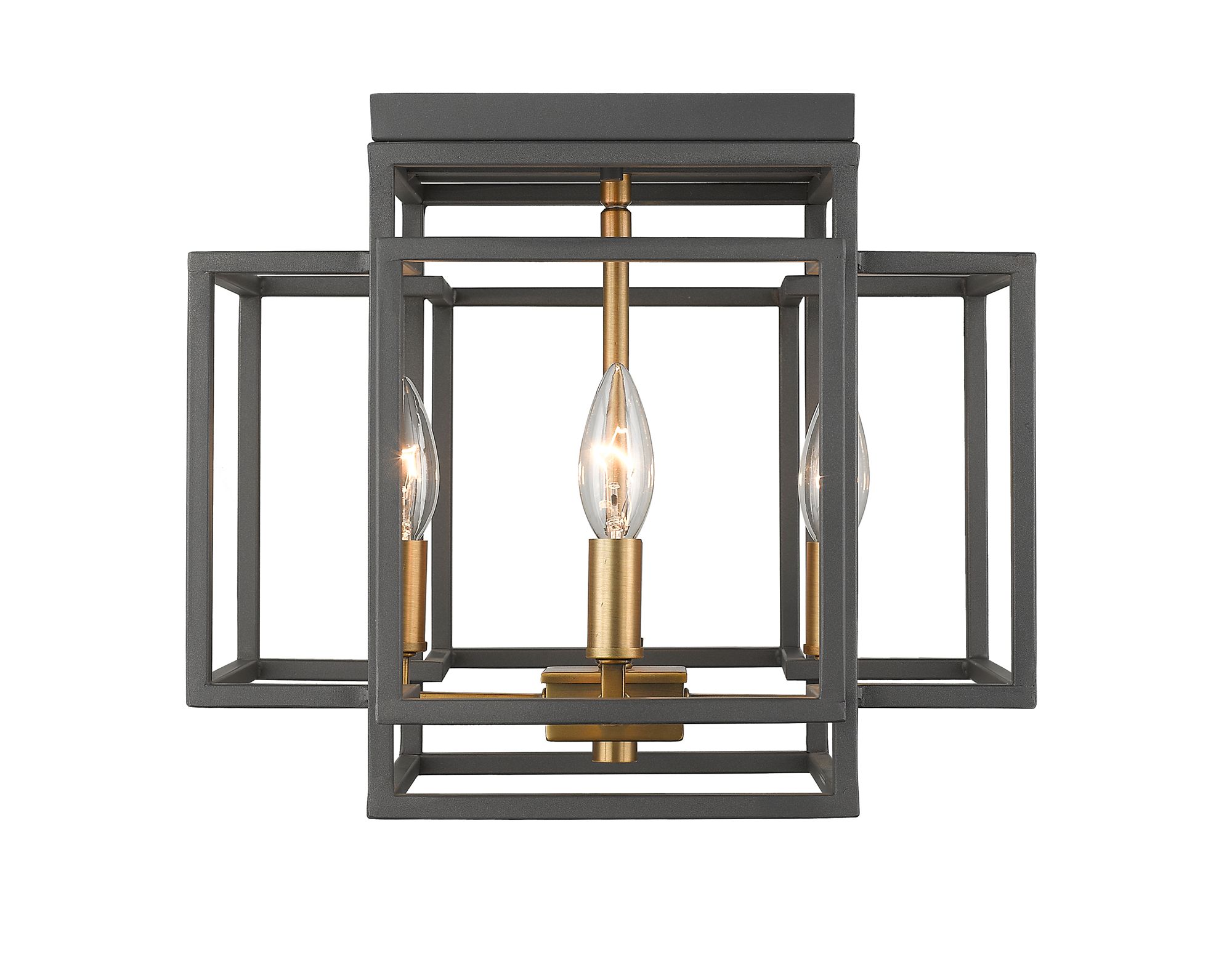 Image 6 Titania by Z-Lite Bronze + Olde Brass 14 inch 4 Light Flush Mount more views