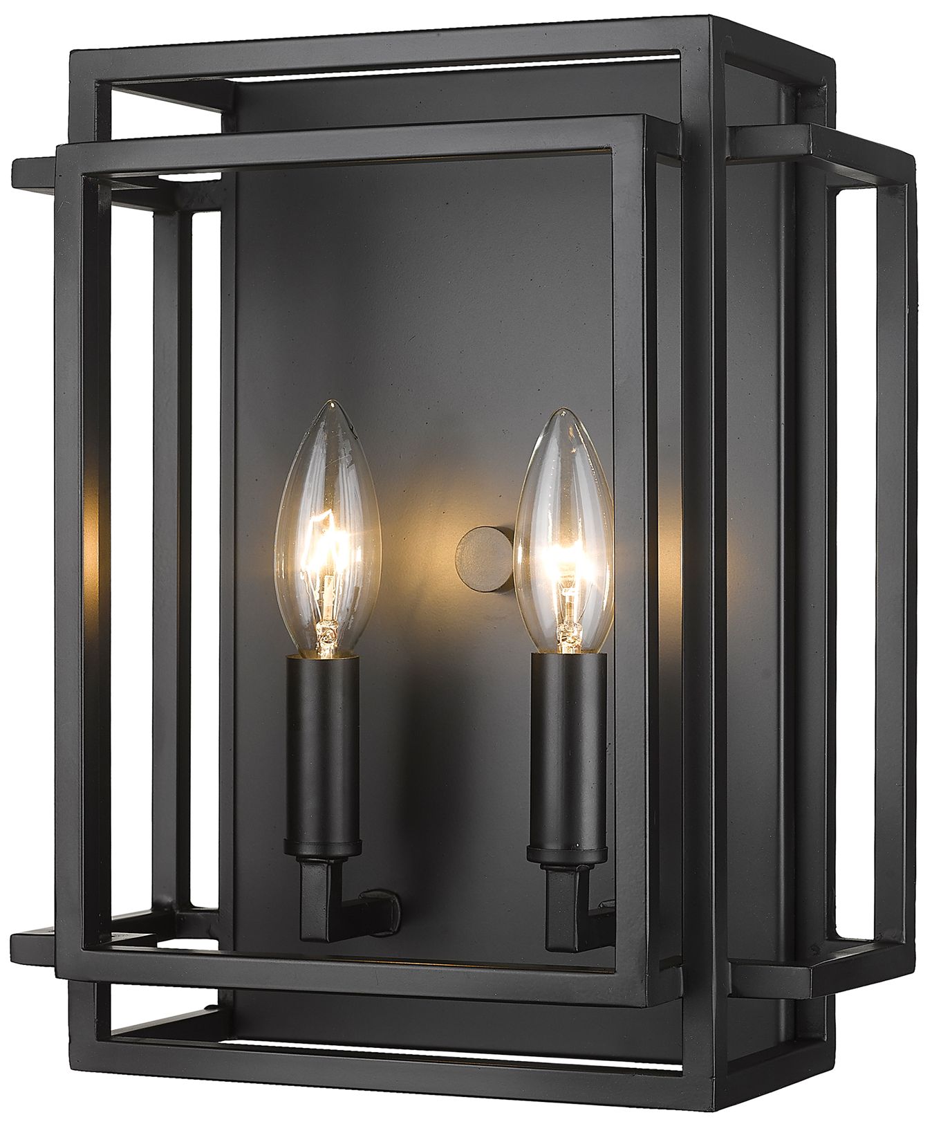 Titania by Z-Lite Matte Black 10 inch 2 Light Wall Sconce