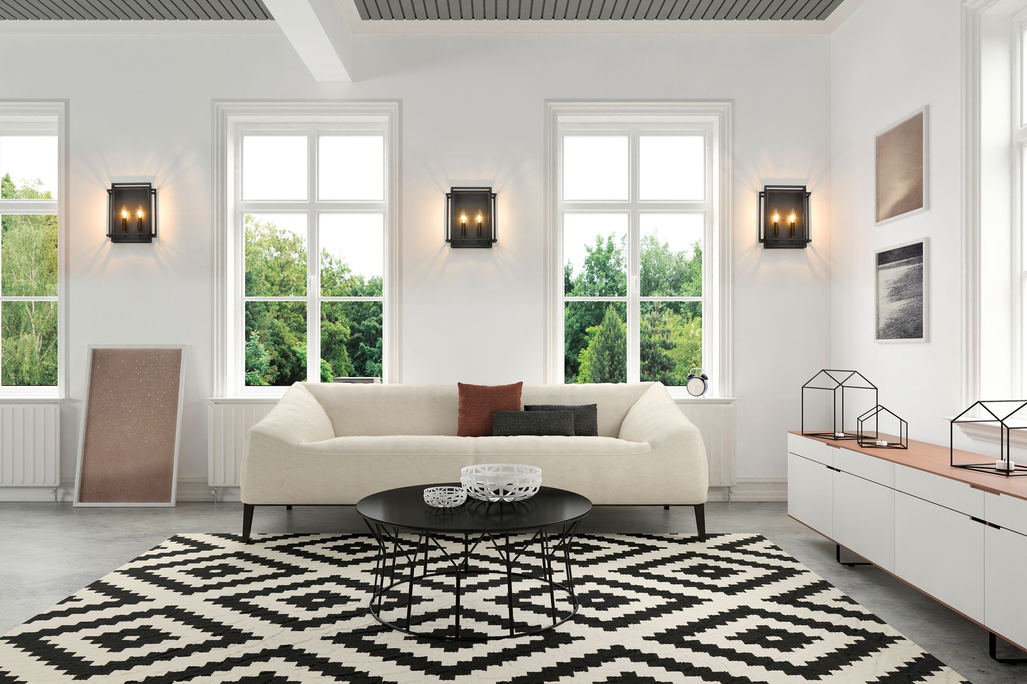 Image 4 Titania by Z-Lite Matte Black 10 inch 2 Light Wall Sconce more views