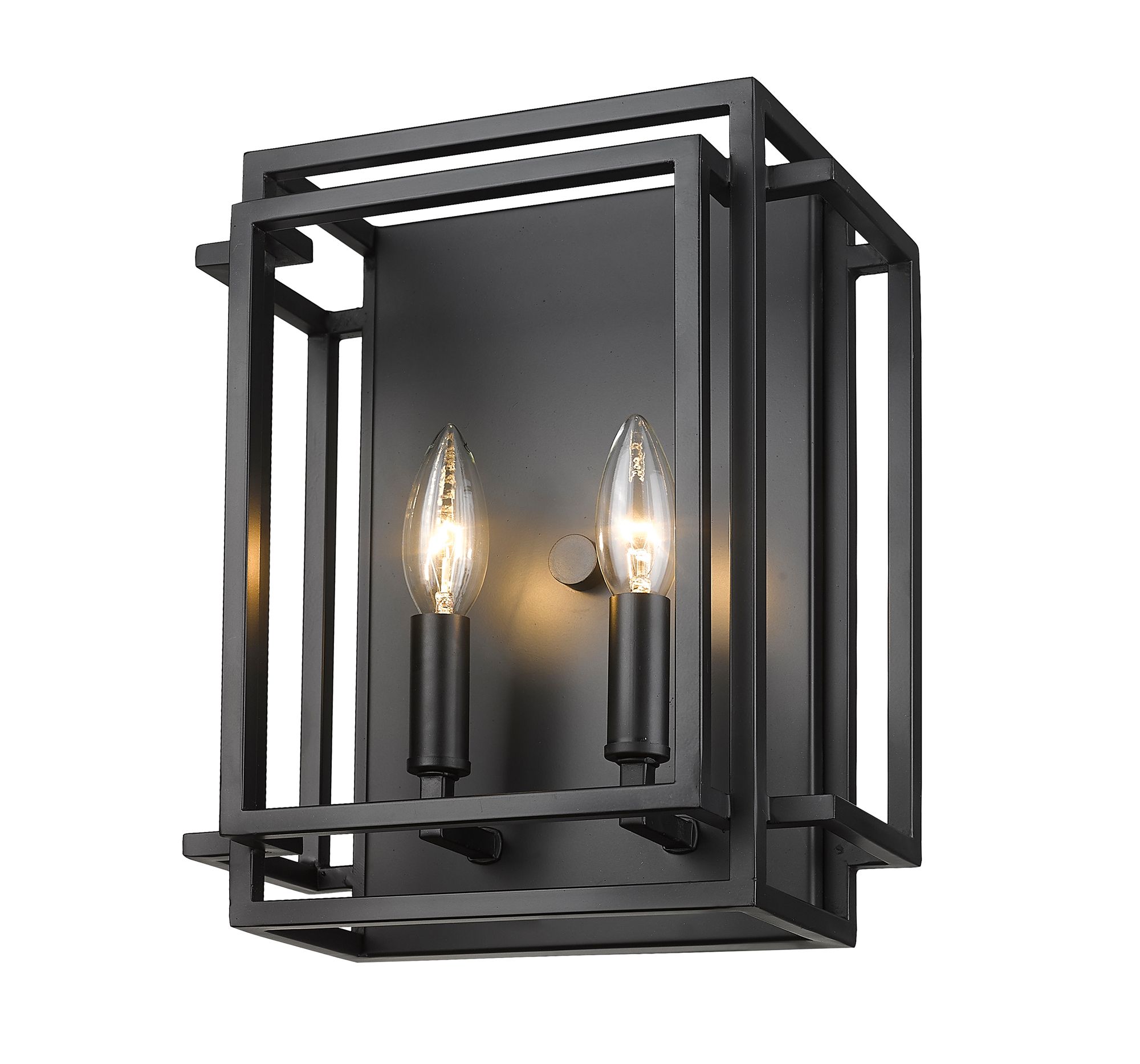 Image 6 Titania by Z-Lite Matte Black 10 inch 2 Light Wall Sconce more views