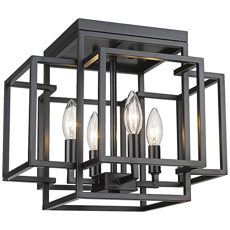 Image 3 Titania by Z-Lite Matte Black 4 Light Flush Mount