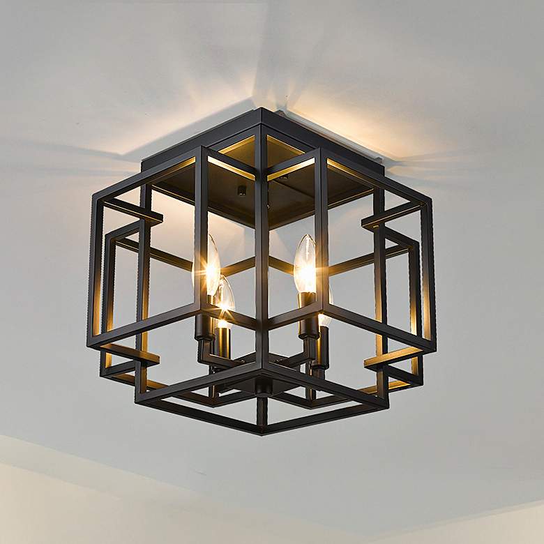 Image 2 Titania by Z-Lite Matte Black 4 Light Flush Mount