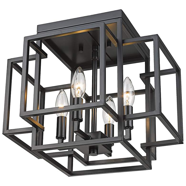 Image 6 Titania by Z-Lite Matte Black 4 Light Flush Mount more views