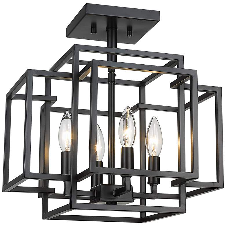 Image 3 Titania by Z-Lite Matte Black 4 Light Semi Flush Mount