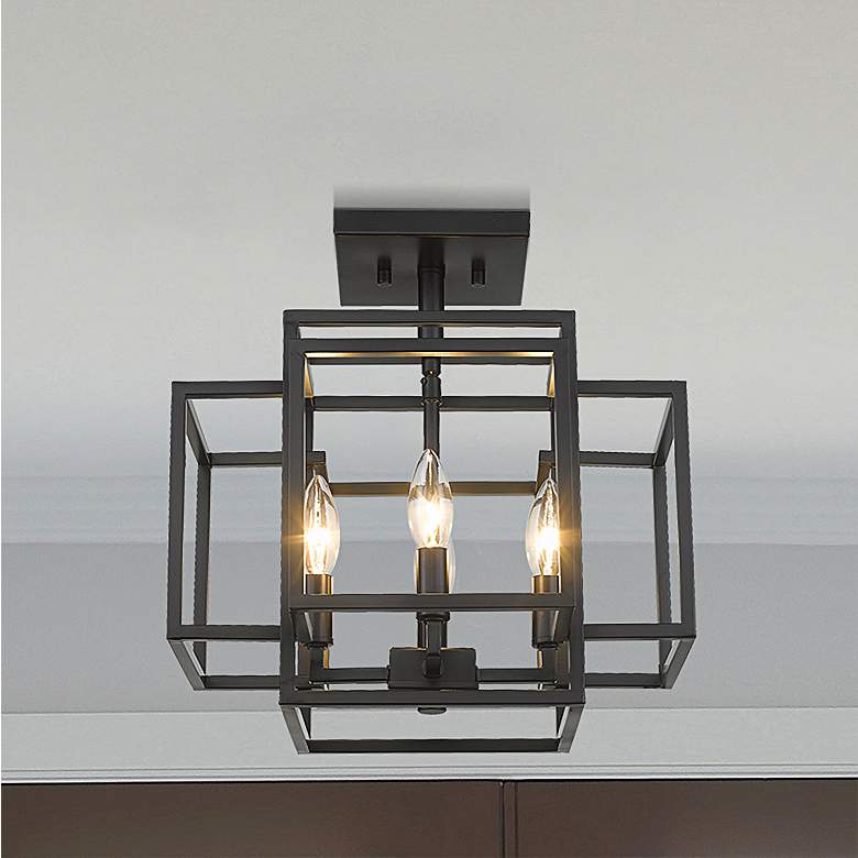 Image 2 Titania by Z-Lite Matte Black 4 Light Semi Flush Mount